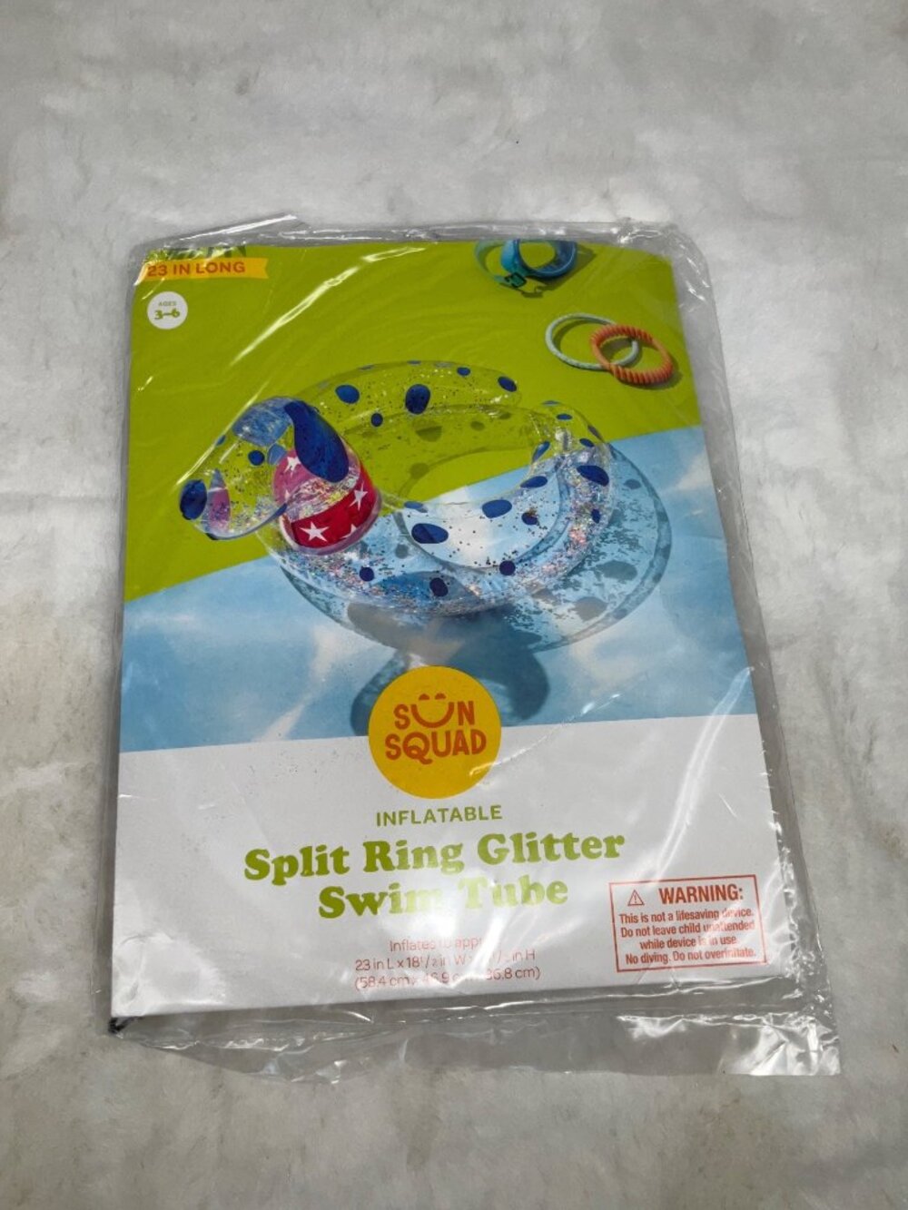 Sun Squad Split Ring Glitter Swim Tube Puppy Dog Float NEW - Picture 2 of 3